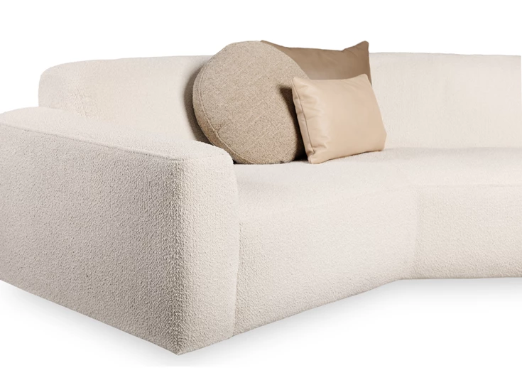 Armleuning Schuine zetel Wills met longchair en tussenkast stof Cartel Living