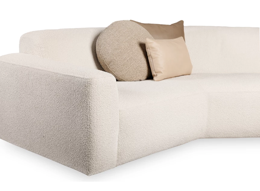 Armleuning Schuine zetel Wills met longchair en tussenkast stof Cartel Living