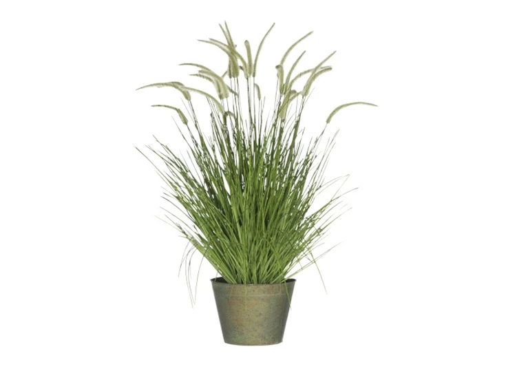 83461 Jolipa J-Line kunstplant Gras met staarten in metalen Pot
