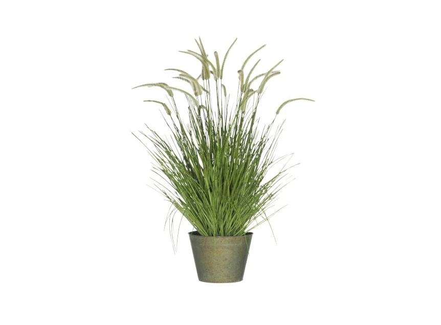 83461 Jolipa J-Line kunstplant Gras met staarten in metalen Pot