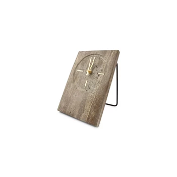 Zone Travertijn tafelklok- 16xh23,5cm- grijs