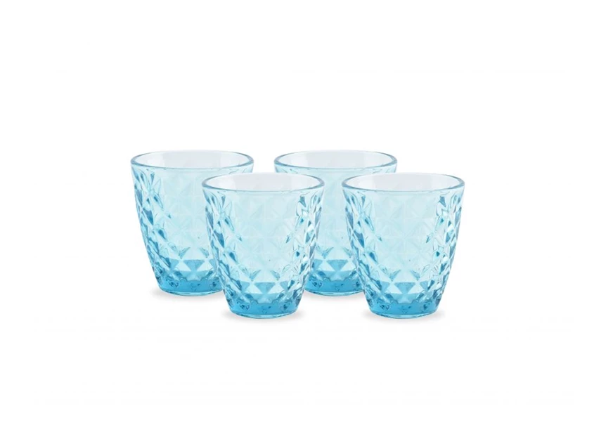 Prisma glazen- 22cl- blauw- set4