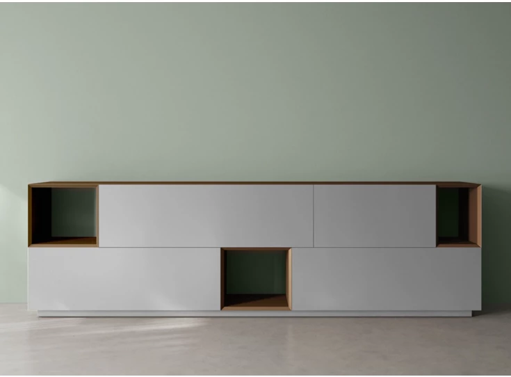 Front Dressoir Capri opstelling 3064 matte lak grijs Coesel