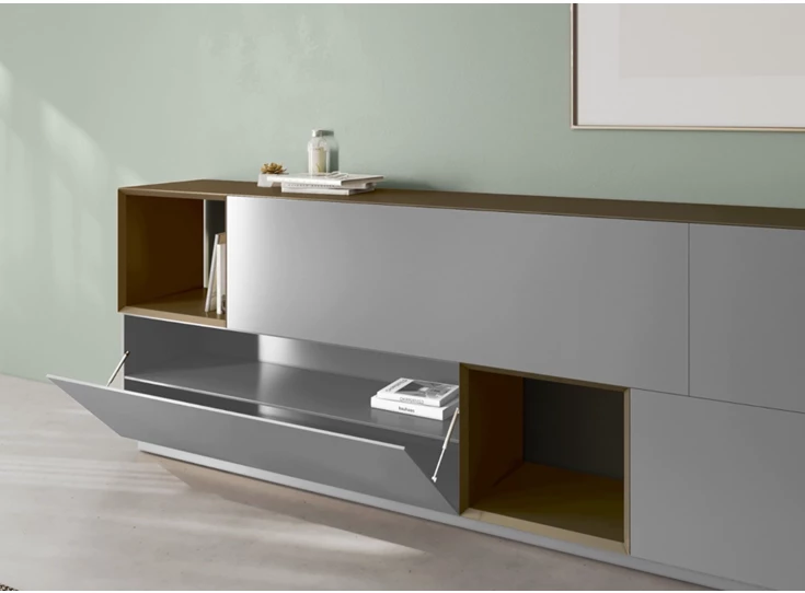 Open Dressoir Capri opstelling 3064 matte lak grijs Coesel