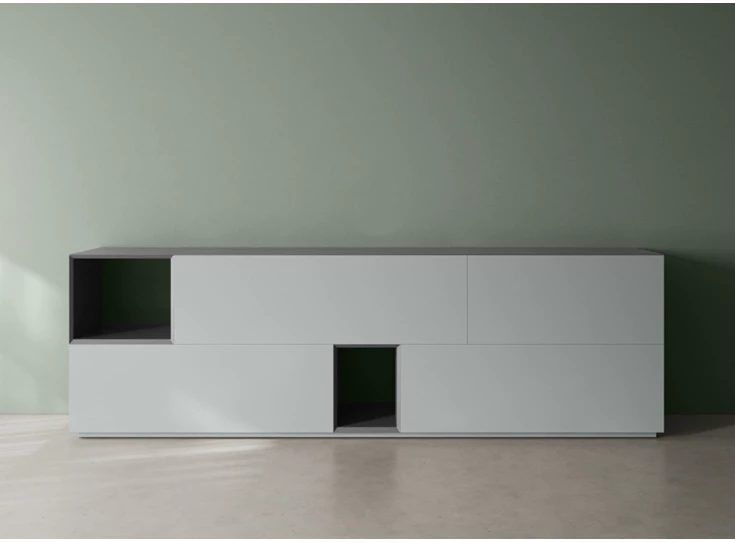 Front Dressoir Capri opstelling 2757 matte lak lichtgrijs Coesel