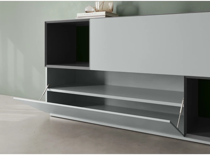 Open Dressoir Capri opstelling 2757 matte lak lichtgrijs Coesel