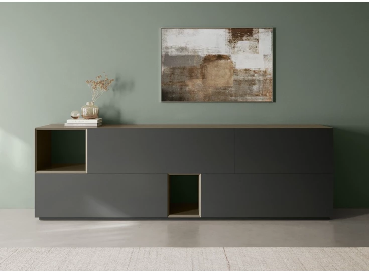 Dressoir Capri opstelling 2757 matte lak antraciet Coesel