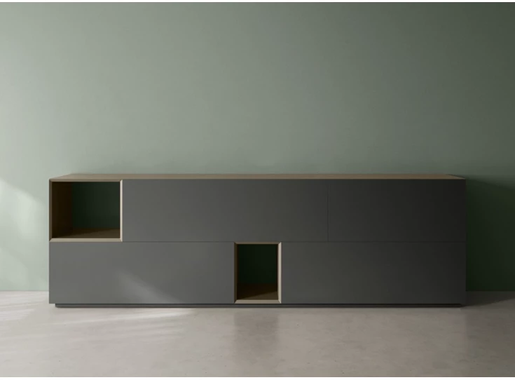 Front Dressoir Capri opstelling 2757 matte lak antraciet Coesel