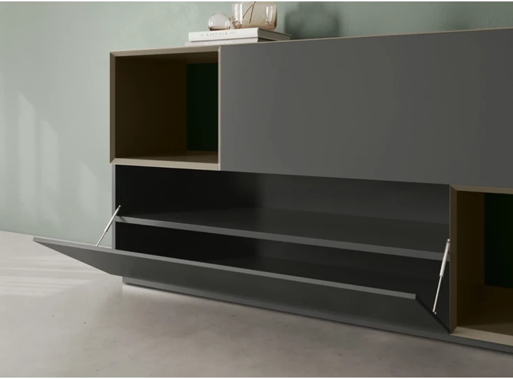 Open Dressoir Capri opstelling 2757 matte lak antraciet Coesel