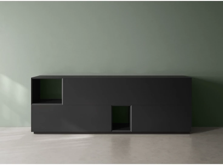 Front Dressoir Capri opstelling 2450 matte lak zwart Coesel