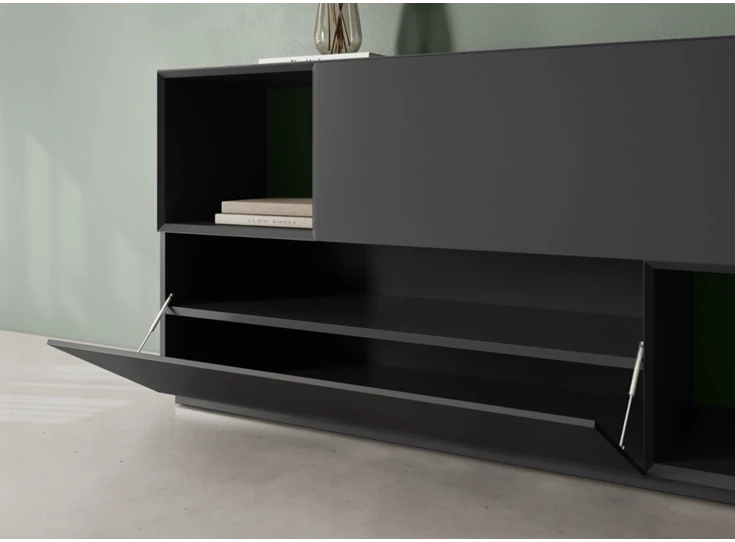 Open Dressoir Capri opstelling 2450 matte lak zwart Coesel