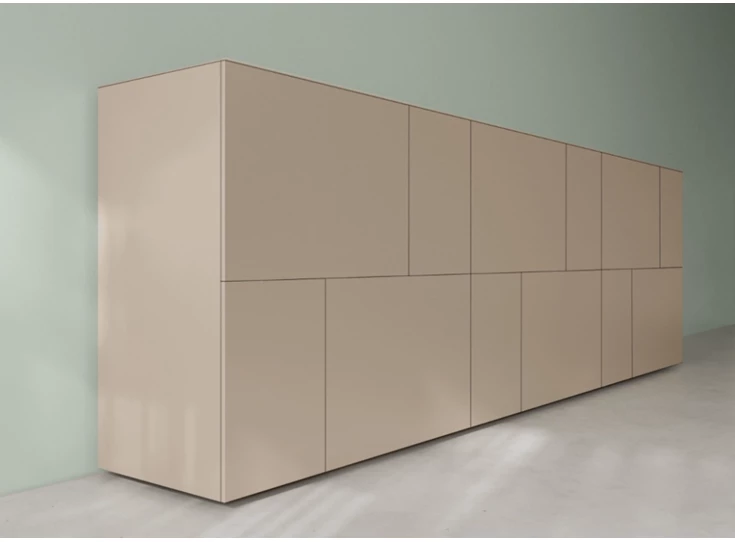 Zijkant Dressoir Capri opstelling 810 matte lak sahara Coesel