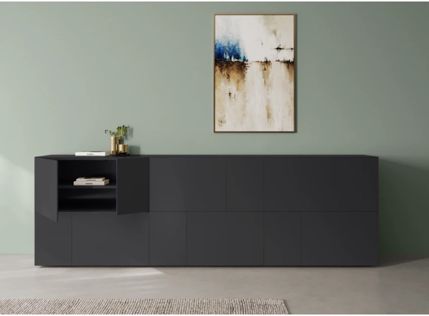 Dressoir Capri opstelling 810 matte lak zwart Coesel