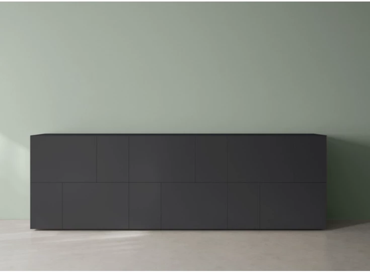 Front Dressoir Capri opstelling 810 matte lak zwart Coesel