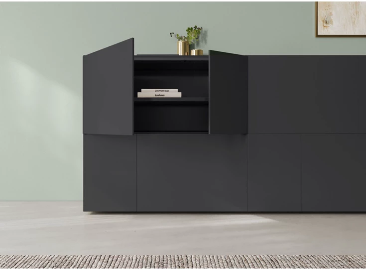 Open Dressoir Capri opstelling 810 matte lak zwart Coesel