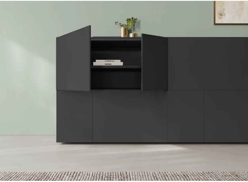 Open Dressoir Capri opstelling 810 matte lak zwart Coesel