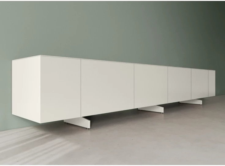 Zijkant Tv-kast Capri opstelling 780 matte lak beige Coesel