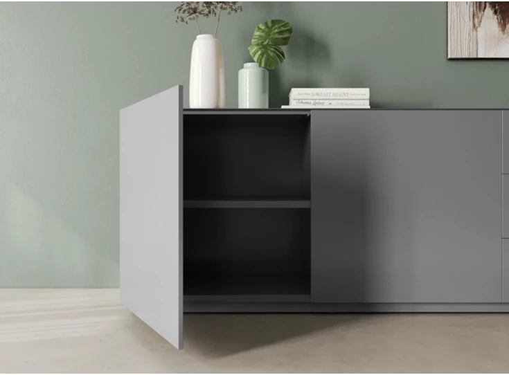 Open Dressoir Capri opstelling 740 matte lak grijs Coesel