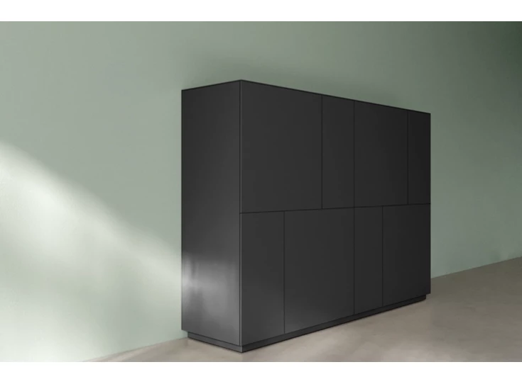 Zijkant Barkast Capri opstelling 560 matte lak antraciet Coesel