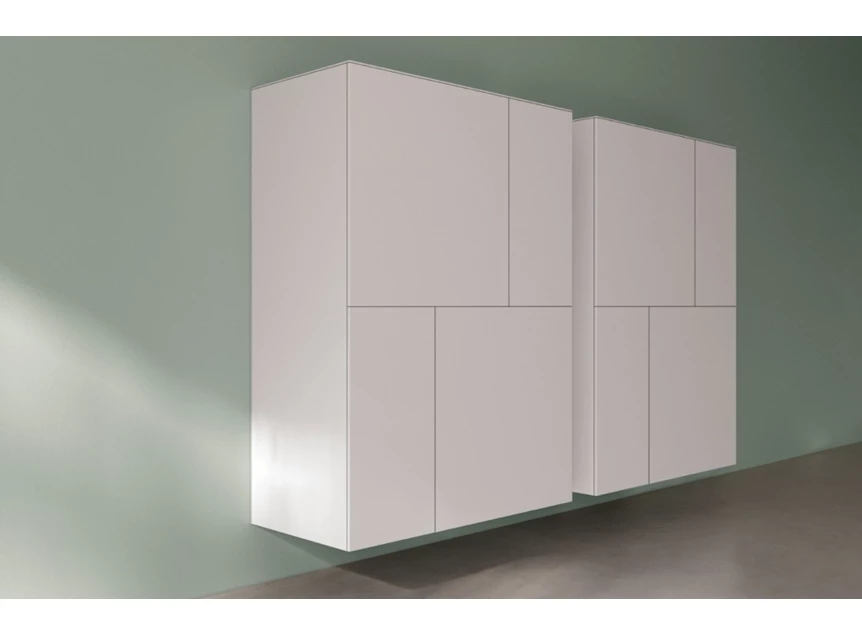 Zijkant Barkast Capri opstelling 280 matte lak lichtgrijs Coesel