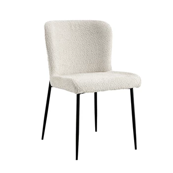 Stoel Lisa bouclé stof beige 9035-2-82.50 schuin vooraan