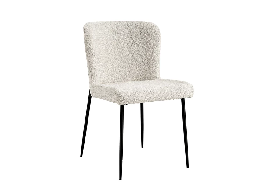 Stoel Lisa bouclé stof beige 9035-2-82.50 schuin vooraan