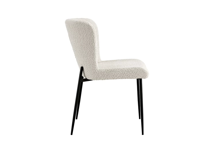 Stoel Lisa bouclé stof beige 9035-2-82.50 recht zij