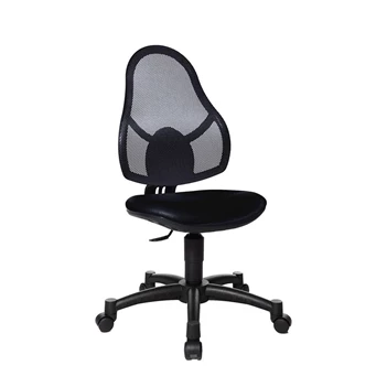 Bureastoel Open art junior zwart schuin vooraanzicht.jpg