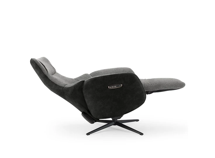 Relaxzetel Lara met 2 motoren in antraciet grijs zijkant volledig uitgestrekt.jpg
