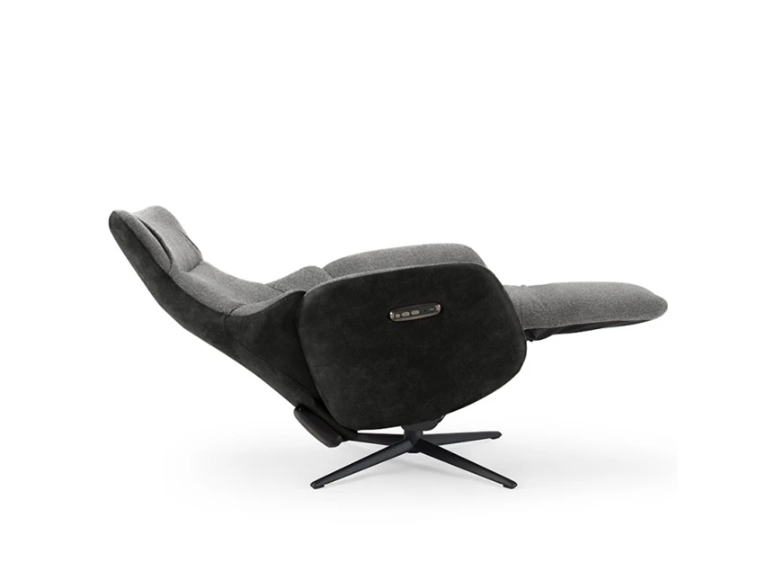Relaxzetel Lara met 2 motoren in antraciet grijs zijkant volledig uitgestrekt.jpg