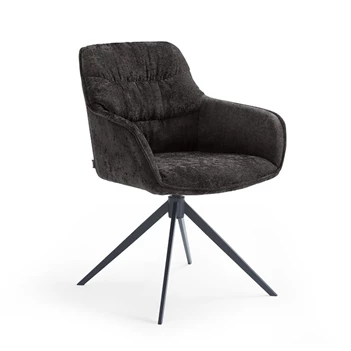 Armstoel Como in stof Antraciet schuin voorkant.jpg