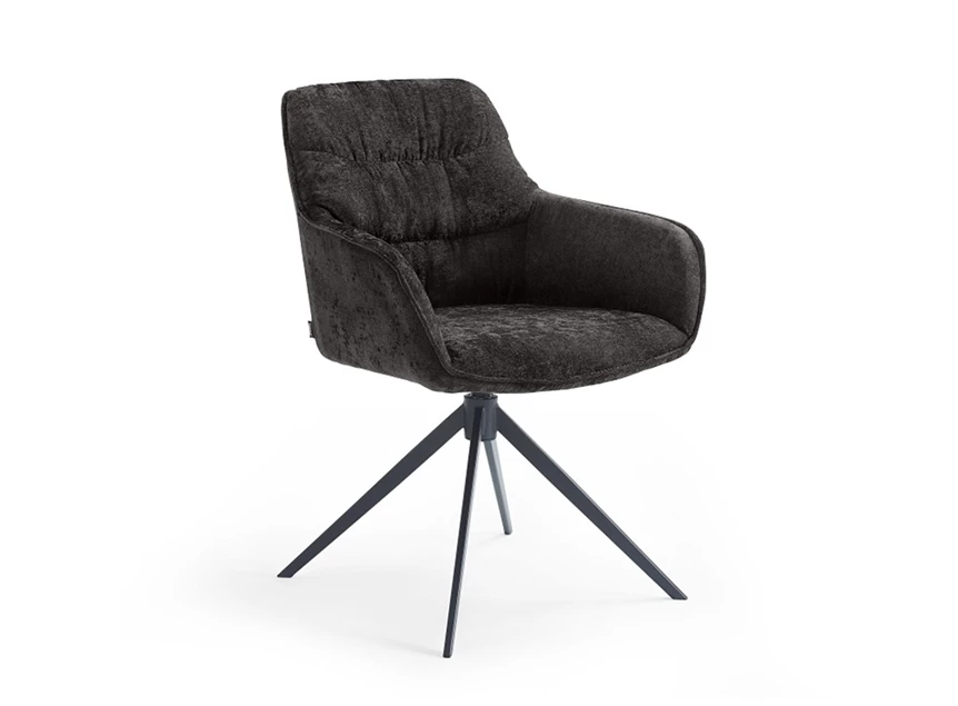 Armstoel Como in stof Antraciet schuin voorkant.jpg