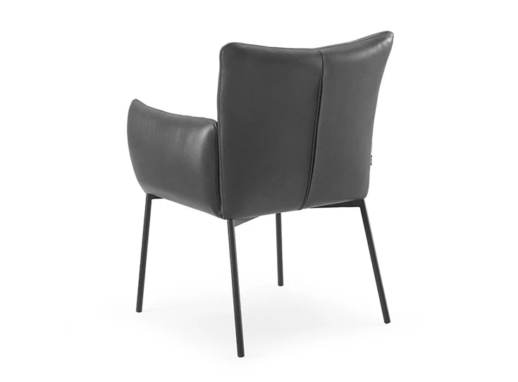 Armstoel Ancona in leder Antracite schuin achterkant.jpg