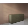 Zijkant Dressoir Cobra Select opstelling 1677 matte lak olijfgroen Coesel