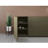Binnenkant Dressoir Cobra Select opstelling 1677 matte lak olijfgroen Coesel