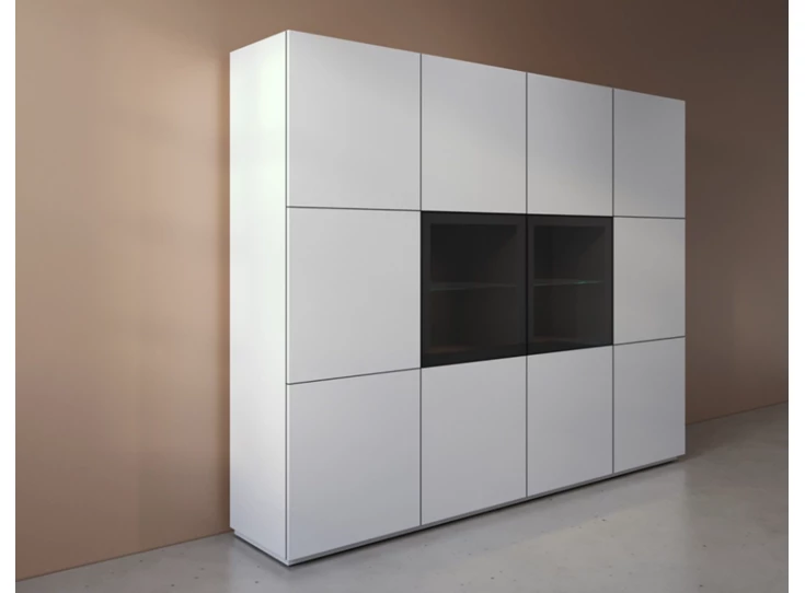 Zijkant Barkast Cobra Select opstelling 983-GL2 matte lak wit Coesel