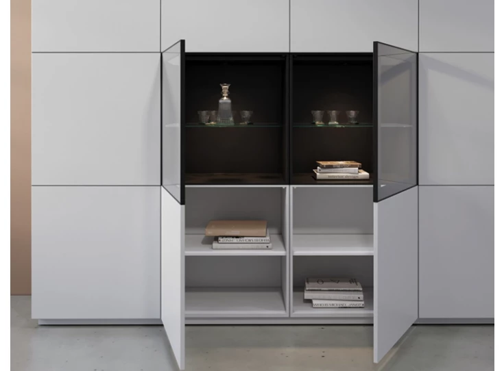 Binnenkant Barkast Cobra Select opstelling 983-GL2 matte lak wit Coesel