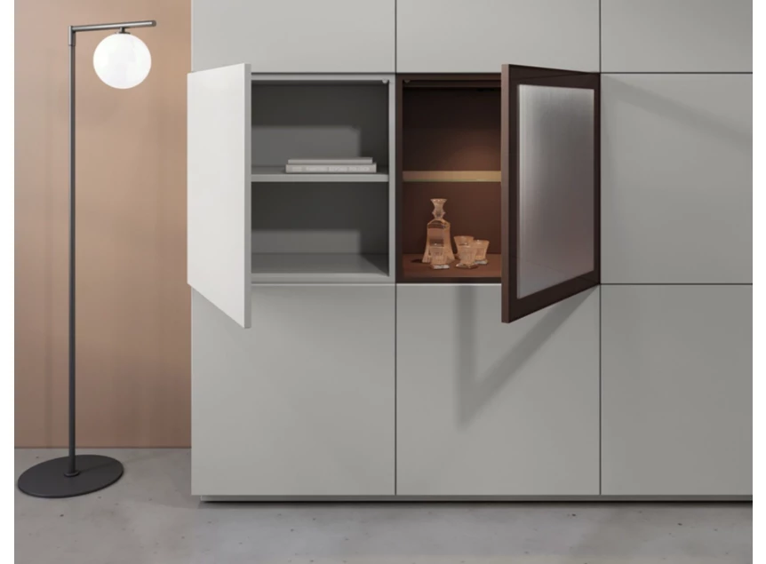 Binnenkant Barkast Cobra Select opstelling 963-GL1 matte lak wit Coesel