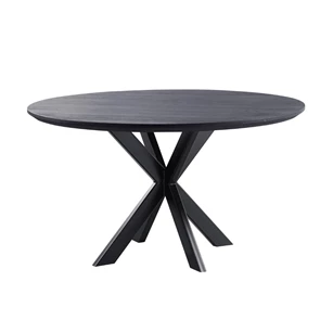 Gadia eettafel rond eik zwart xx-poot 2m living