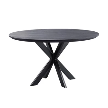Gadia eettafel rond eik zwart xx-poot 2m living