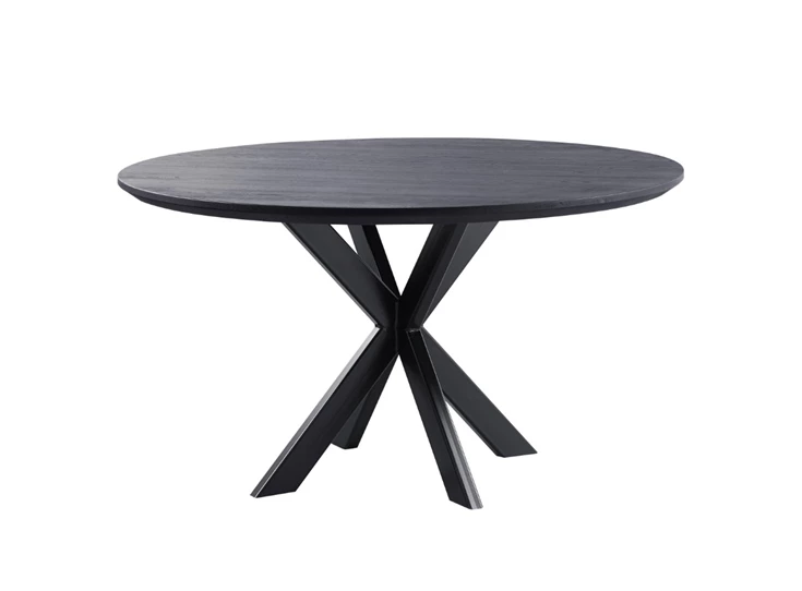 Gadia eettafel rond eik zwart xx-poot 2m living