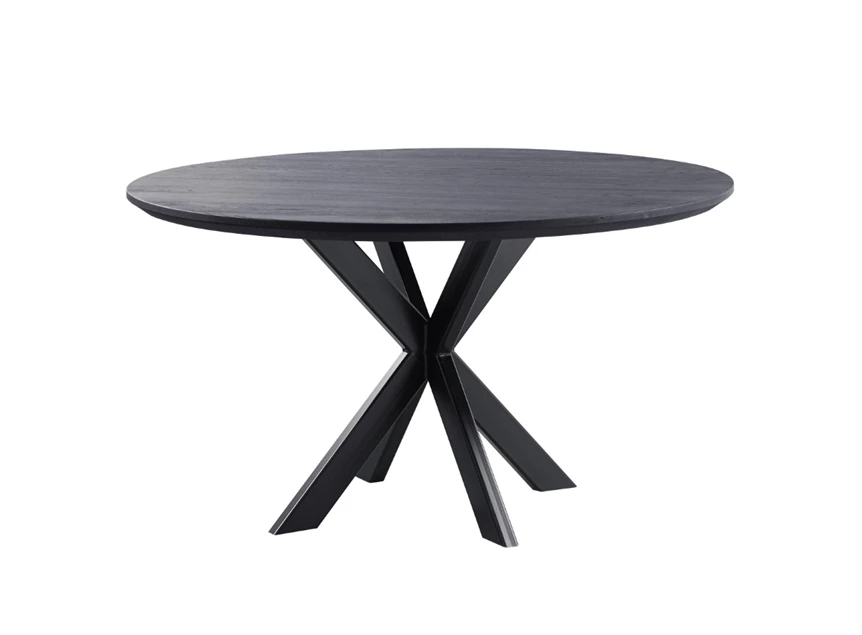 Gadia eettafel rond eik zwart xx-poot 2m living