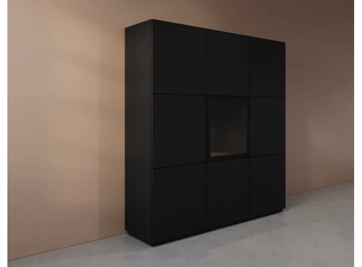 Zijkant Barkast Cobra Select opstelling 963-GL1 matte lak zwart Coesel