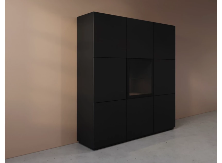 Zijkant Barkast Cobra Select opstelling 963-GL1 matte lak zwart Coesel