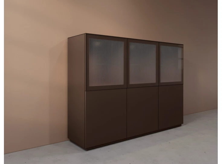 Zijkant Barkast Cobra Select opstelling 960-GL3 matte lak bruin Coesel