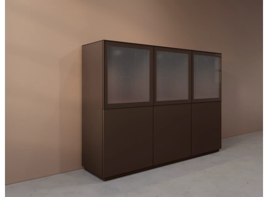 Zijkant Barkast Cobra Select opstelling 960-GL3 matte lak bruin Coesel