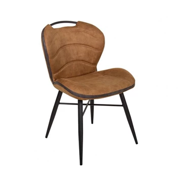 Stoel Talent cognac stof web schuin voorkant.jpg