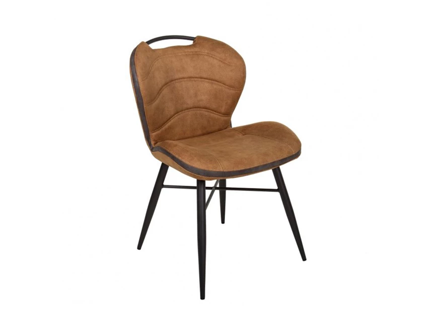 Stoel Talent cognac stof web schuin voorkant.jpg