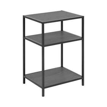 Nachttafel Seaford 2 Legplanken zwart schuin voorkant.jpg