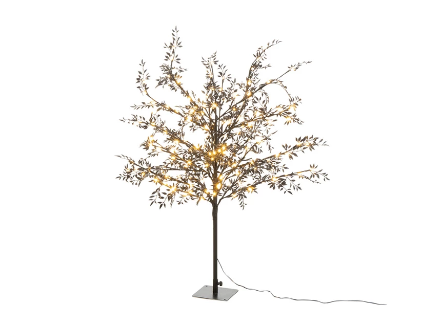 Boomblaadjes glitter led metaal zwart smal verlicht